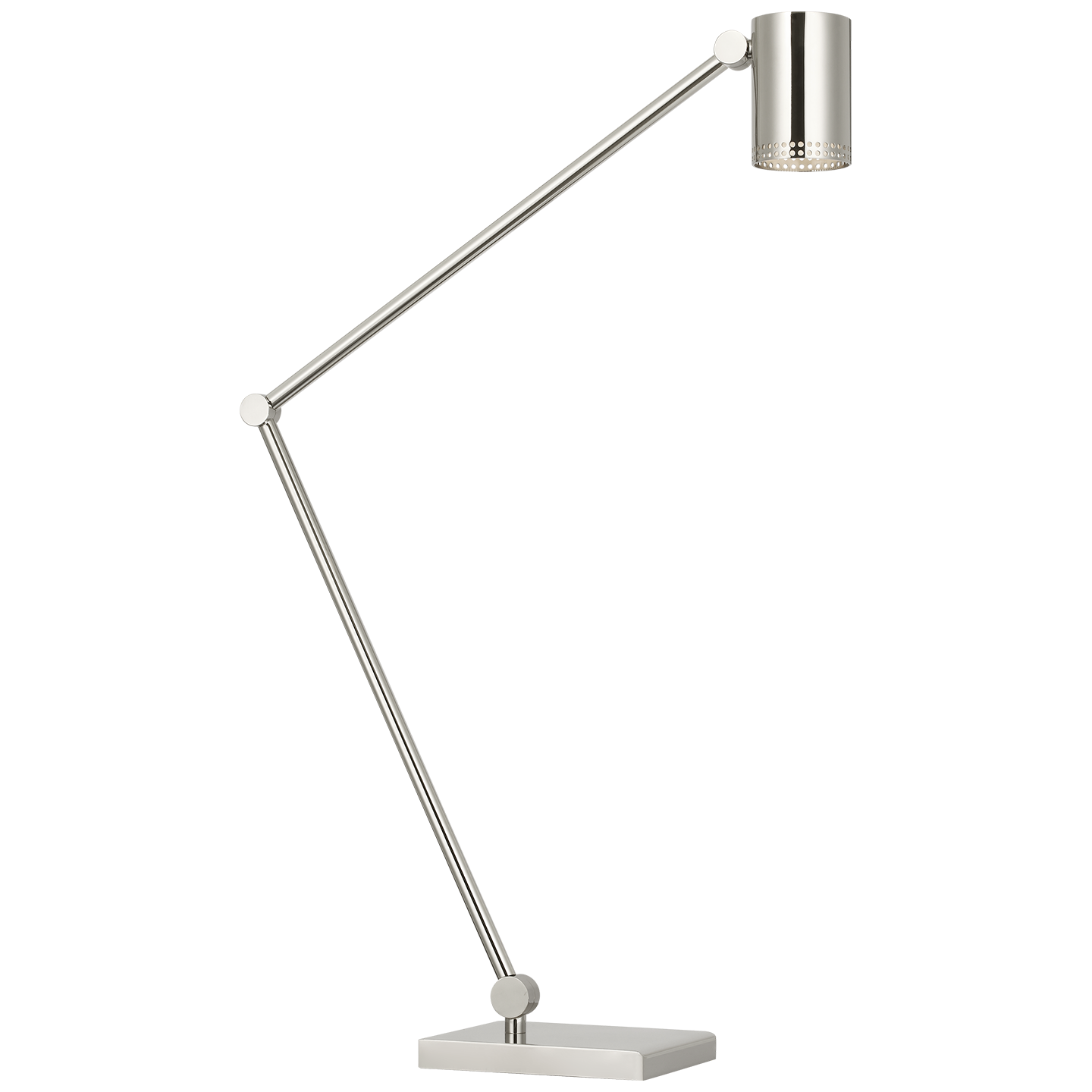 Precision Articulating Table Lamp | Polished Nickel | White Glass