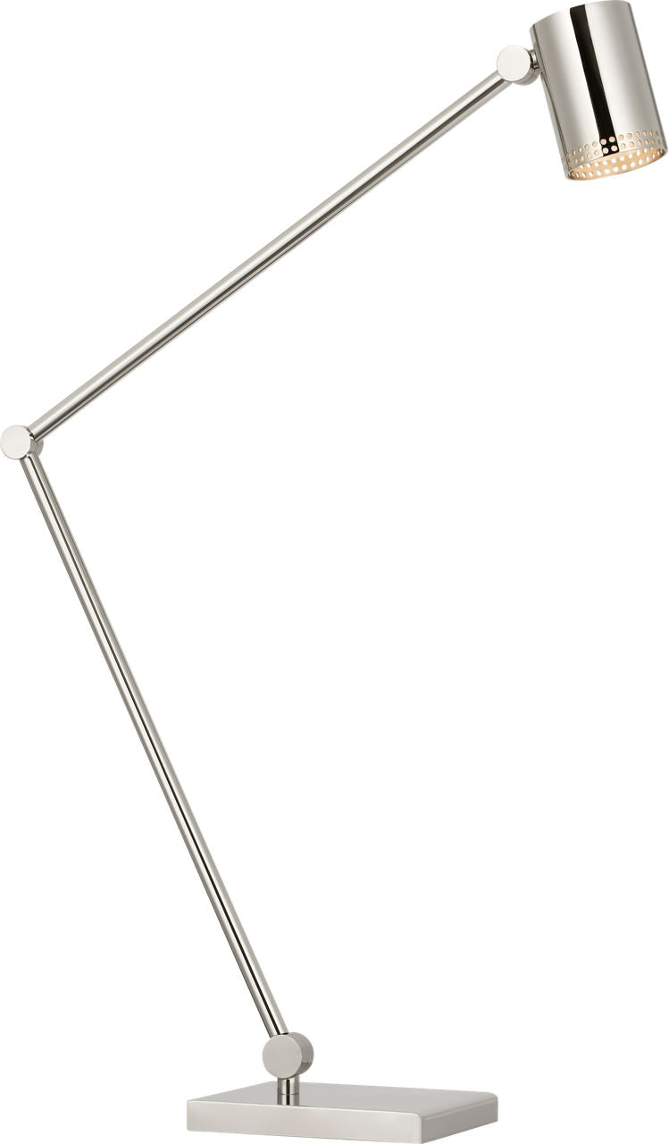 Precision Articulating Table Lamp | Polished Nickel | White Glass