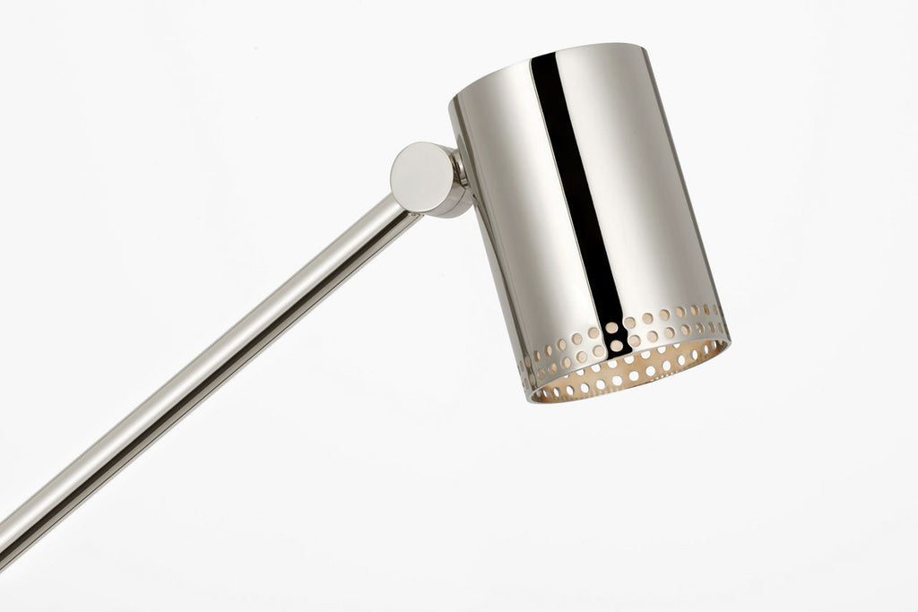 Precision Articulating Table Lamp | Polished Nickel | White Glass