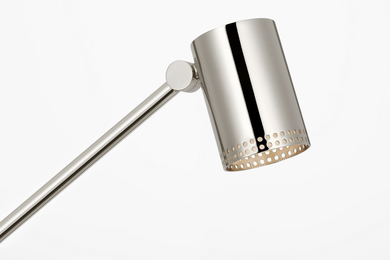 Precision Articulating Table Lamp | Polished Nickel | White Glass