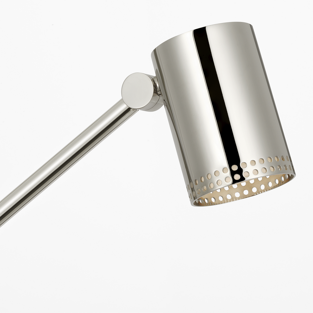 Precision Articulating Table Lamp | Polished Nickel | White Glass