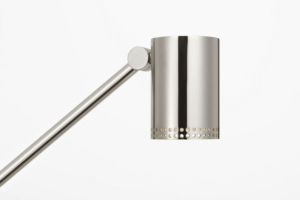 Precision Articulating Table Lamp | Polished Nickel | White Glass