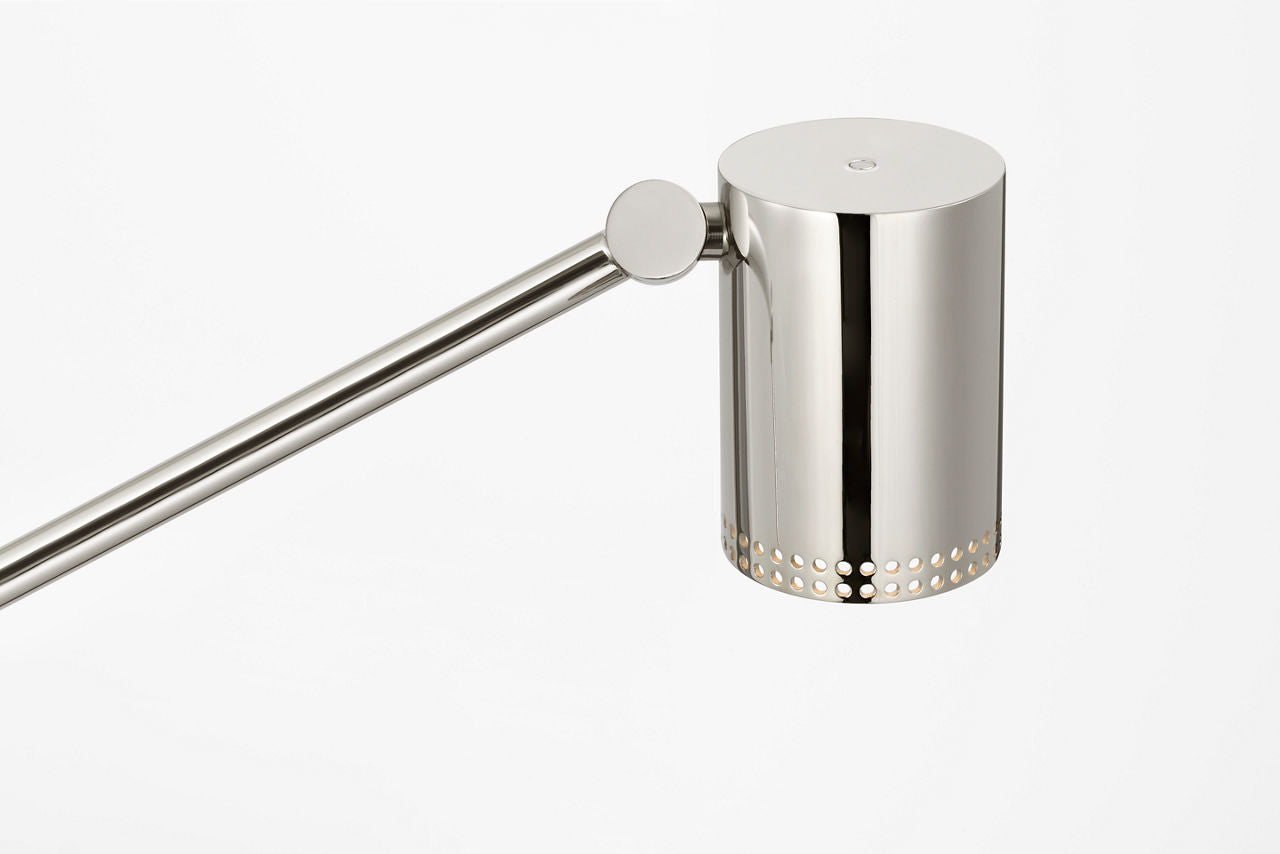 Precision Articulating Table Lamp | Polished Nickel | White Glass