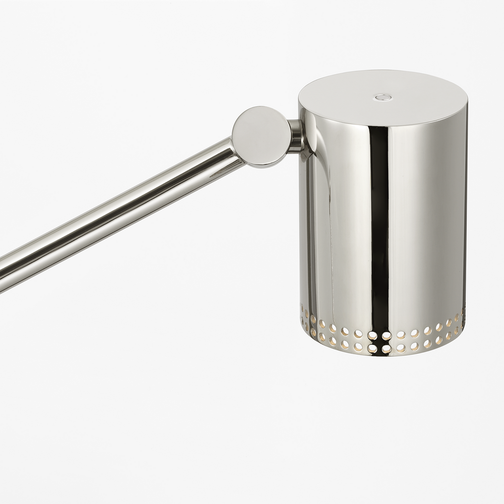 Precision Articulating Table Lamp | Polished Nickel | White Glass