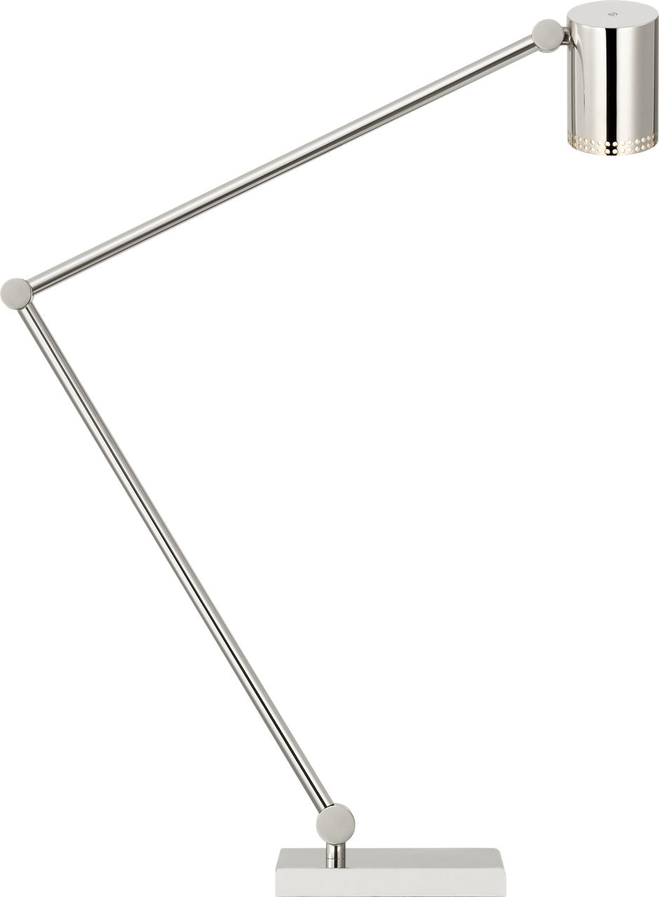 Precision Articulating Table Lamp | Polished Nickel | White Glass