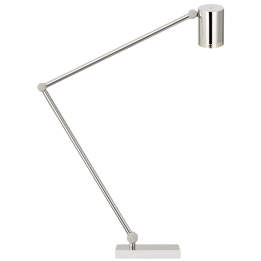 Precision Articulating Table Lamp | Polished Nickel | White Glass