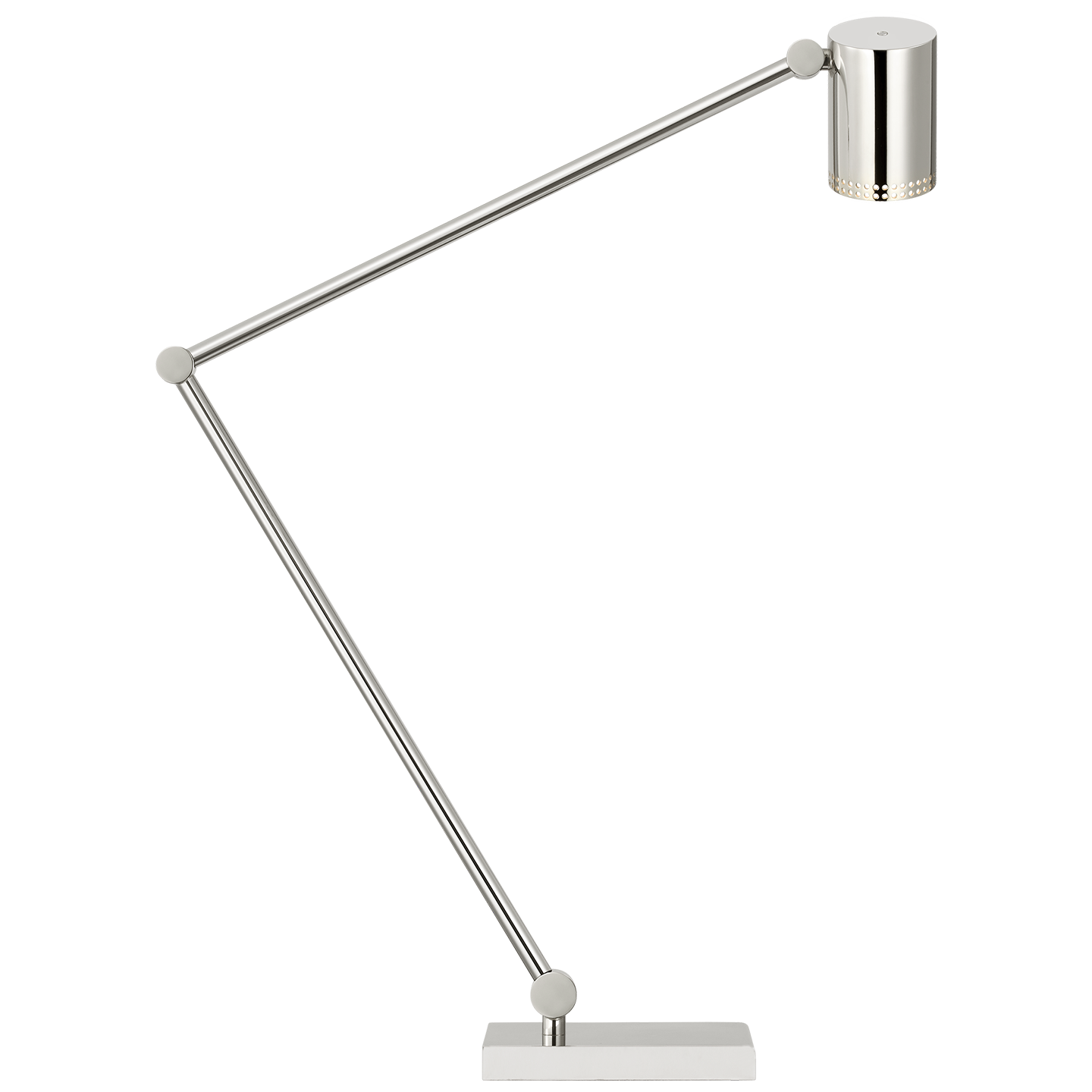 Precision Articulating Table Lamp | Polished Nickel | White Glass
