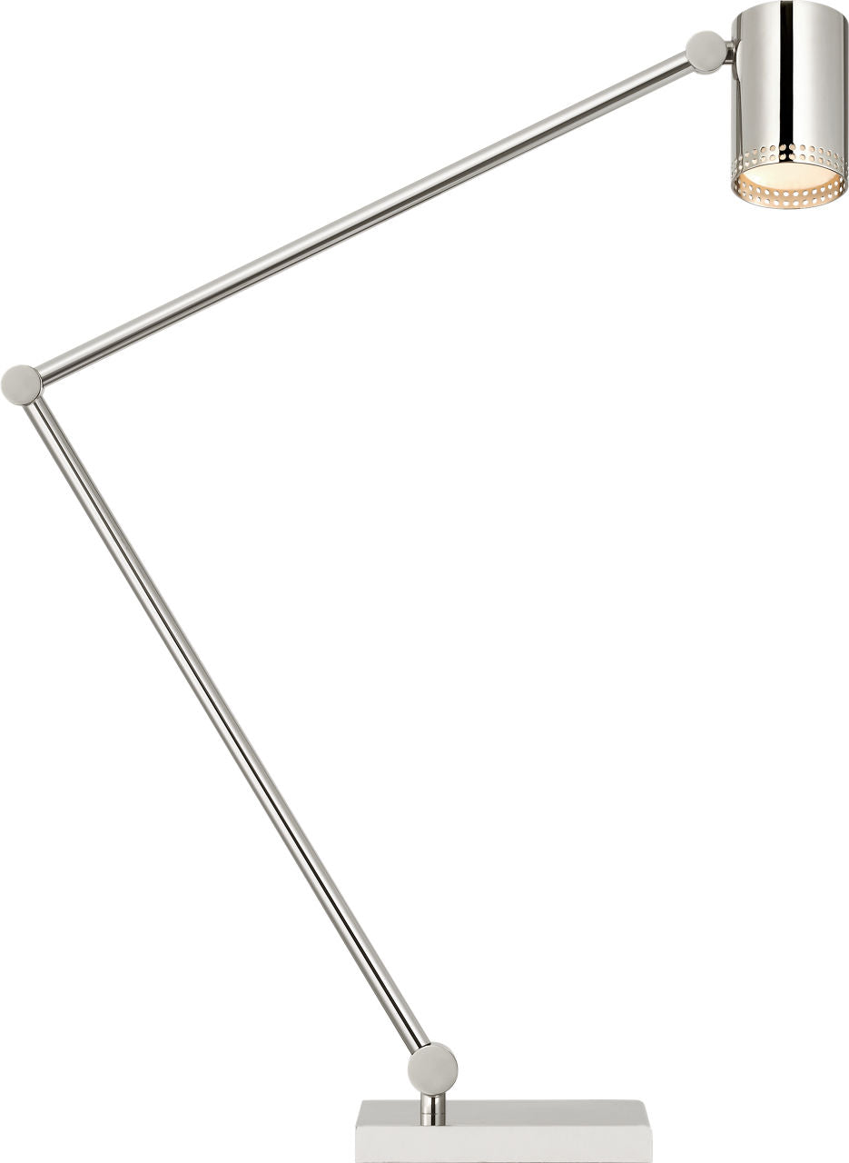 Precision Articulating Table Lamp | Polished Nickel | White Glass