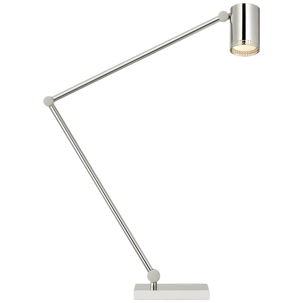 Precision Articulating Table Lamp | Polished Nickel | White Glass
