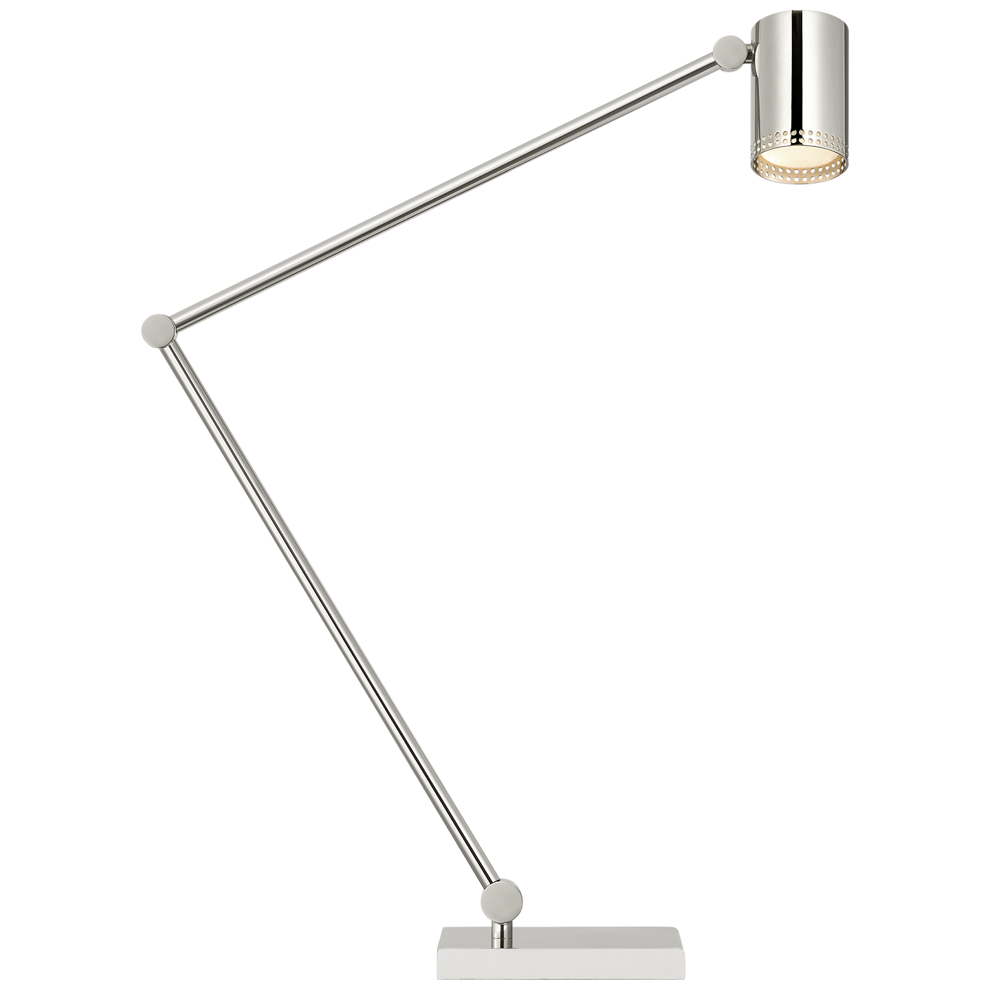 Precision Articulating Table Lamp | Polished Nickel | White Glass