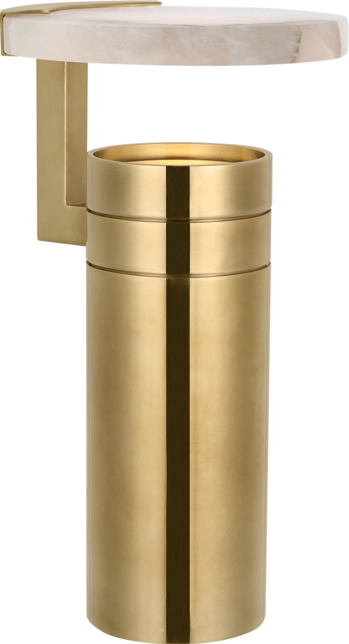 Melange 9" Rechargeable Floating Disc Accent Lamp | Antique-Burnished Brass | Alabaster