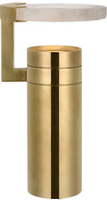 Melange 9" Rechargeable Floating Disc Accent Lamp | Antique-Burnished Brass | Alabaster