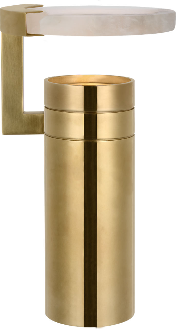 Melange 9" Rechargeable Floating Disc Accent Lamp | Antique-Burnished Brass | Alabaster