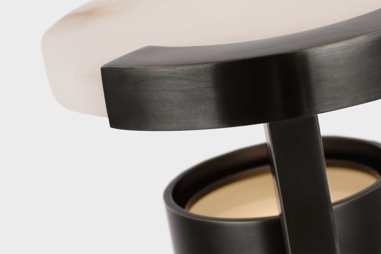 Melange 9" Rechargeable Floating Disc Accent Lamp | Bronze | Alabaster
