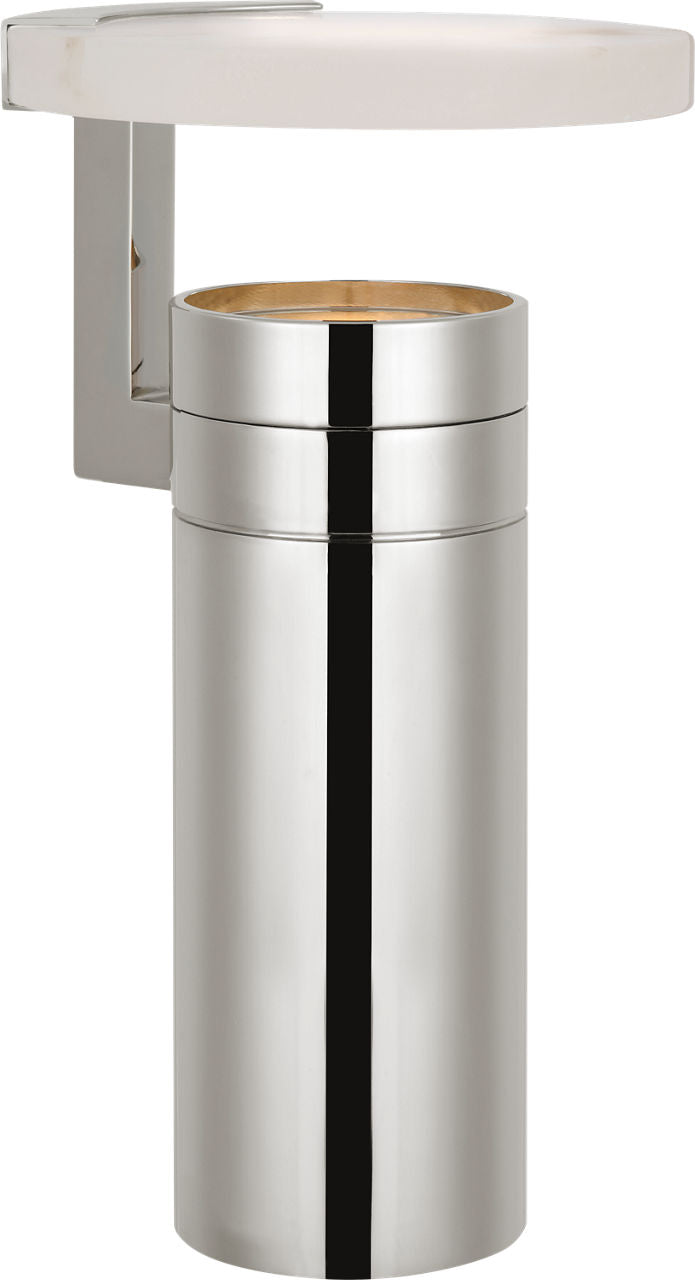 Melange 9" Rechargeable Floating Disc Accent Lamp | Polished Nickel | Alabaster