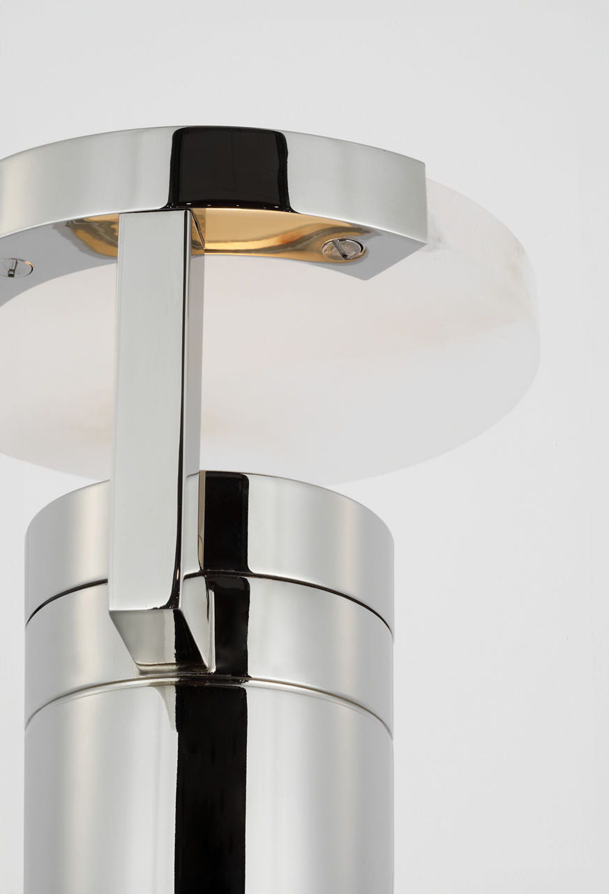 Melange 9" Rechargeable Floating Disc Accent Lamp | Polished Nickel | Alabaster