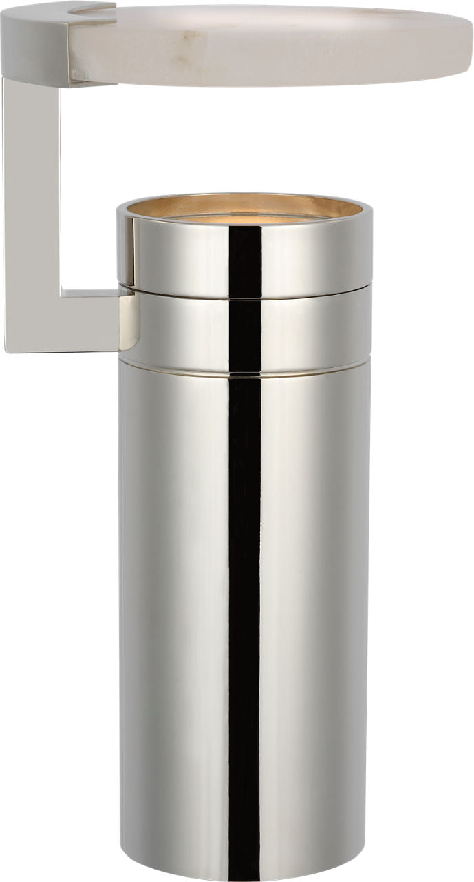 Melange 9" Rechargeable Floating Disc Accent Lamp | Polished Nickel | Alabaster