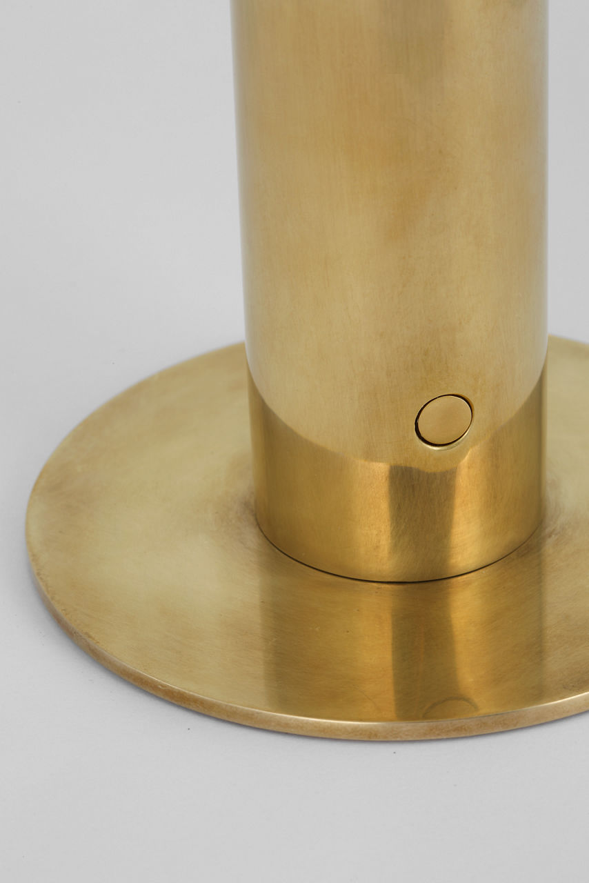 Melange 8" Rechargeable Accent Lamp | Antique-Burnished Brass | Alabaster Shade