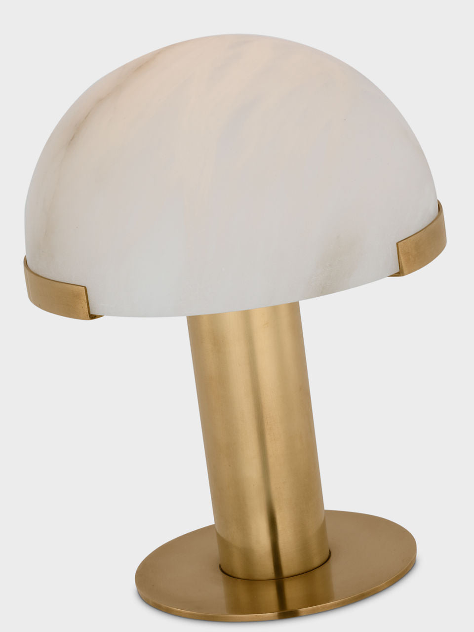 Melange 8" Rechargeable Accent Lamp | Antique-Burnished Brass | Alabaster Shade