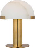 Melange 8" Rechargeable Accent Lamp | Antique-Burnished Brass | Alabaster Shade