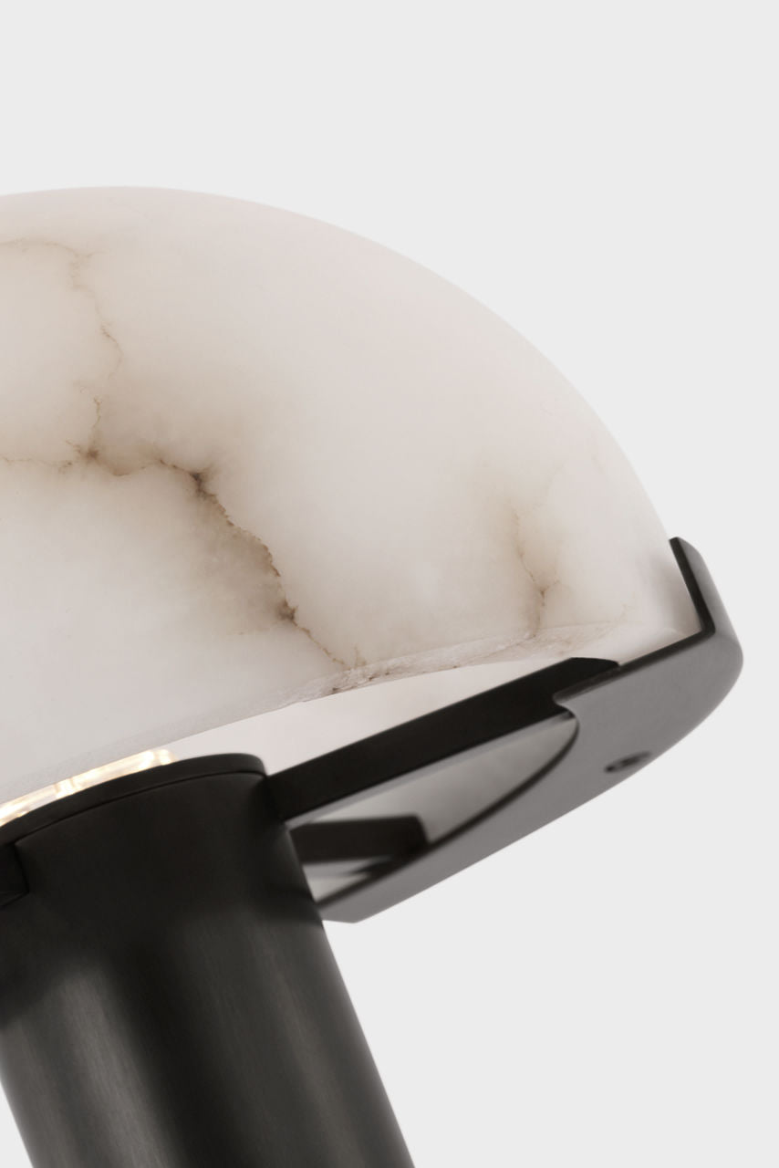 Melange 8" Rechargeable Accent Lamp | Bronze | Alabaster Shade