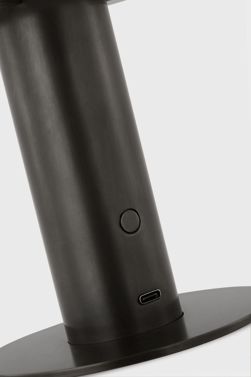 Melange 8" Rechargeable Accent Lamp | Bronze | Alabaster Shade