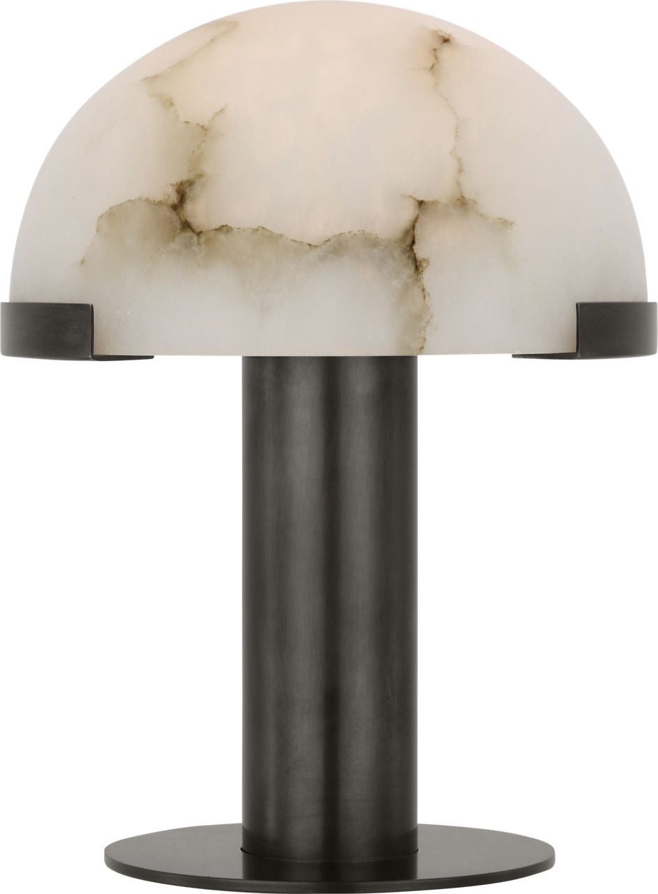 Melange 8" Rechargeable Accent Lamp | Bronze | Alabaster Shade