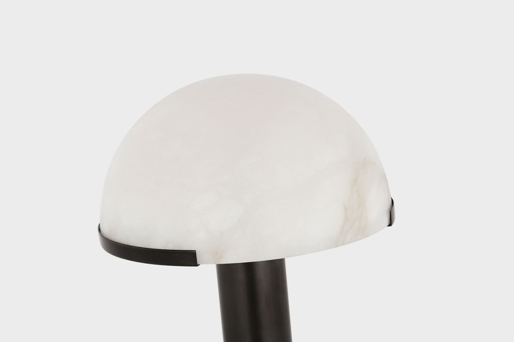 Melange 12" Rechargeable Table Lamp | Bronze | Alabaster Shade