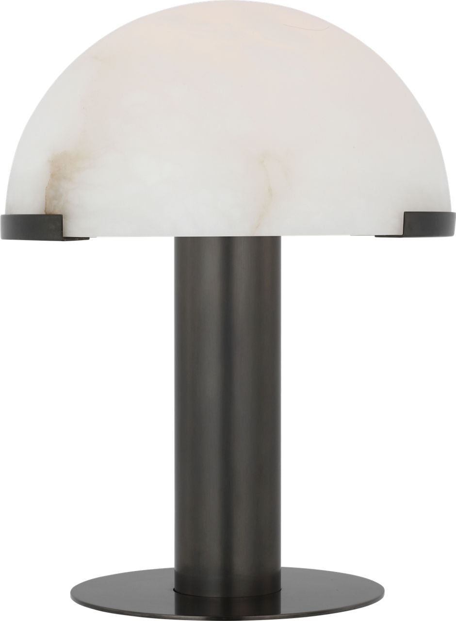 Melange 12" Rechargeable Table Lamp | Bronze | Alabaster Shade