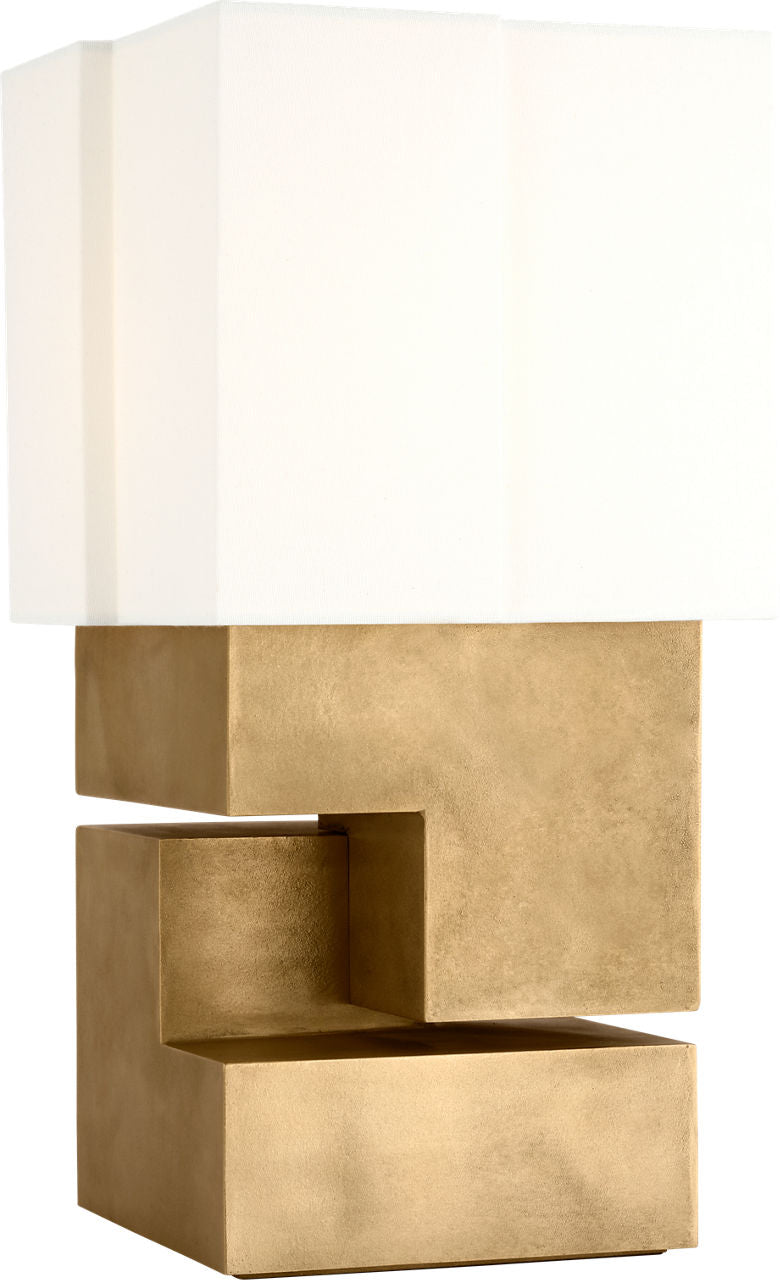 Nucleo 18" Table Lamp | Museum Brass | Linen Shade