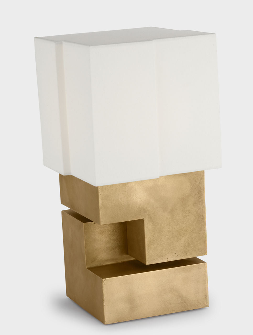 Nucleo 18" Table Lamp | Museum Brass | Linen Shade