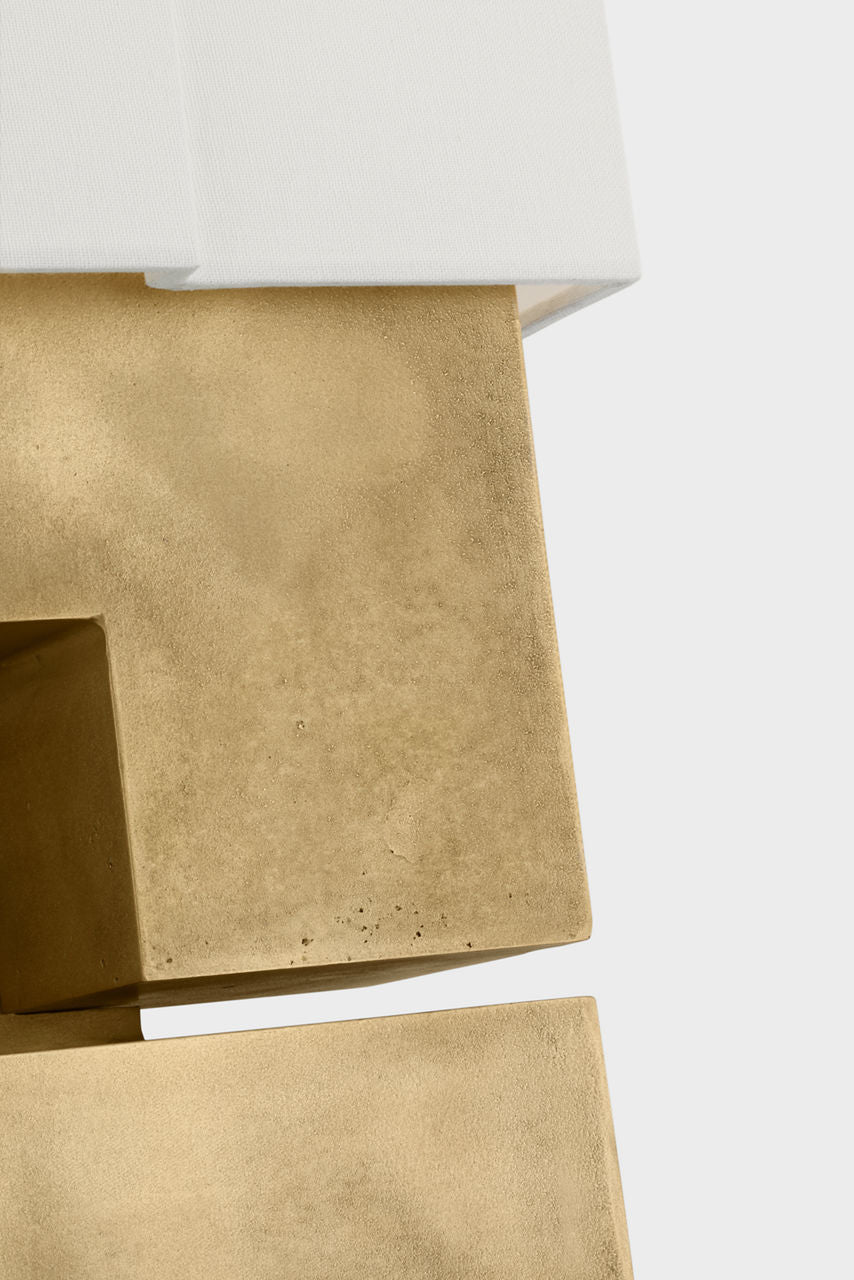 Nucleo 18" Table Lamp | Museum Brass | Linen Shade