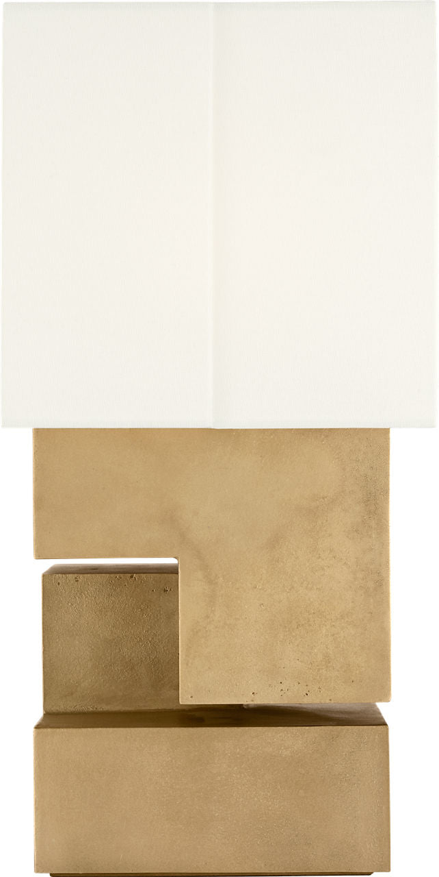 Nucleo 18" Table Lamp | Museum Brass | Linen Shade