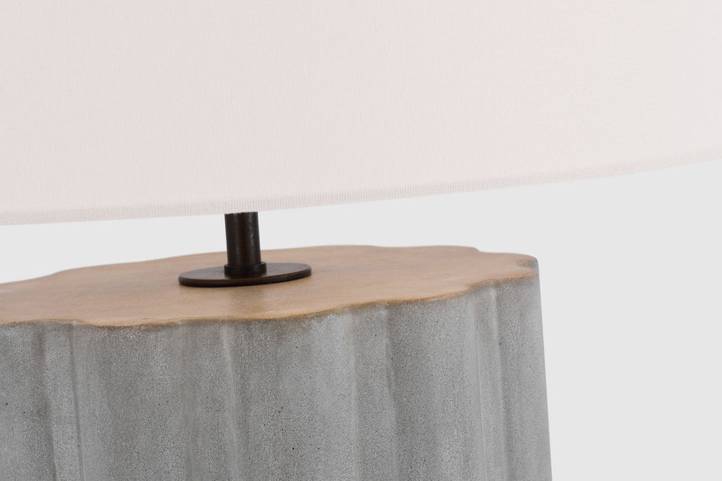 Scioto Medium Table Lamp | Oyster Stained Concrete | Linen Shade