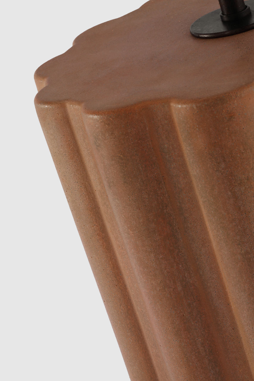 Scioto Medium Table Lamp | Terracotta Stained Concrete | Linen Shade