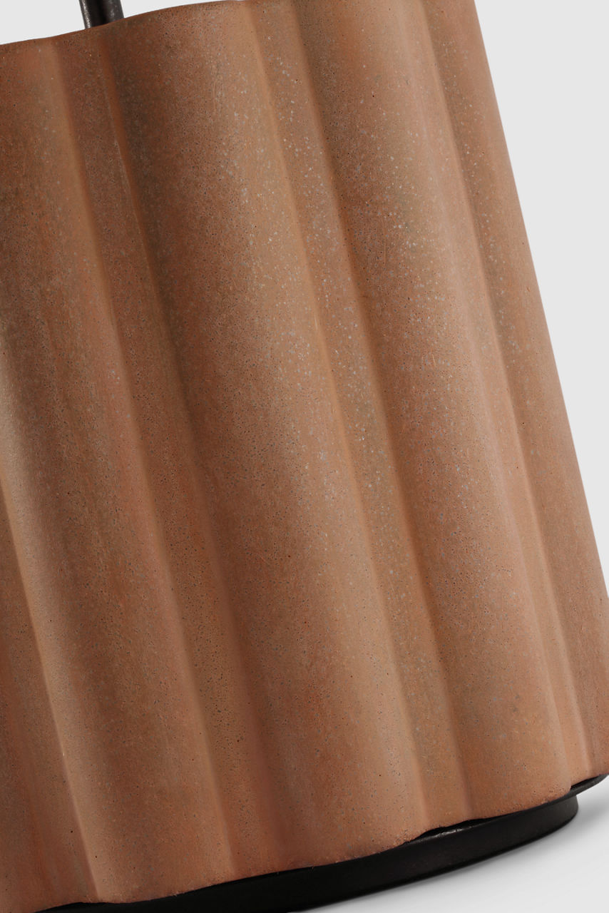 Scioto Medium Table Lamp | Terracotta Stained Concrete | Linen Shade