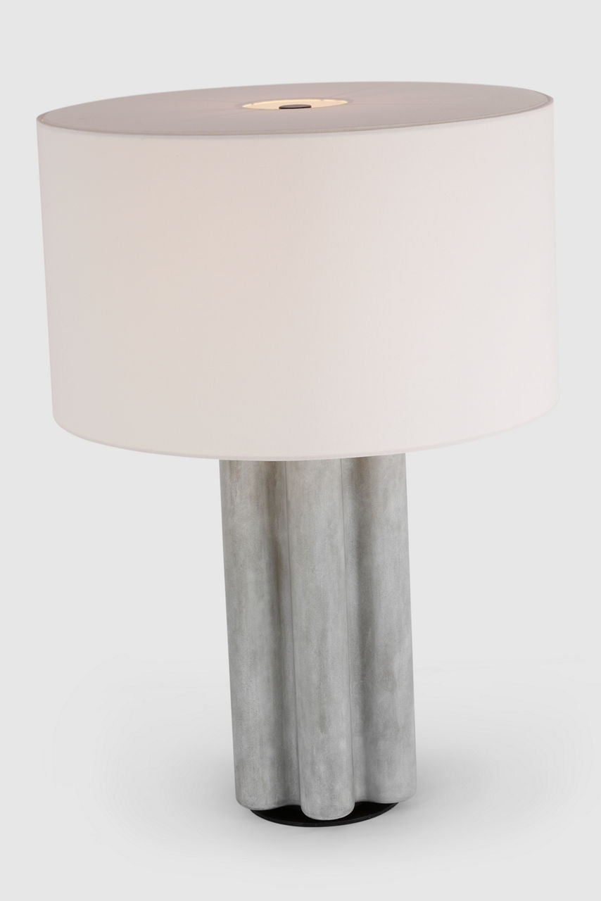 Vellig Medium Table Lamp | Oyster Stained Concrete | Linen Shade