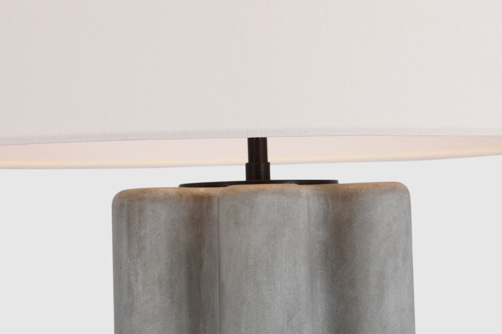 Vellig Medium Table Lamp | Oyster Stained Concrete | Linen Shade