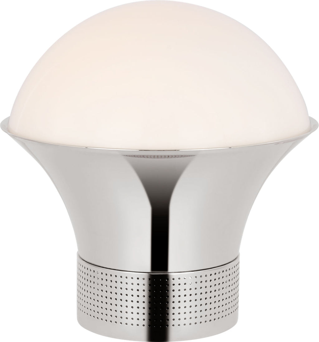 Precision Accent Table Lantern | Polished Nickel | White Glass