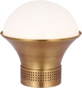 Precision Medium Table Lantern | Antique-Burnished Brass | White Glass