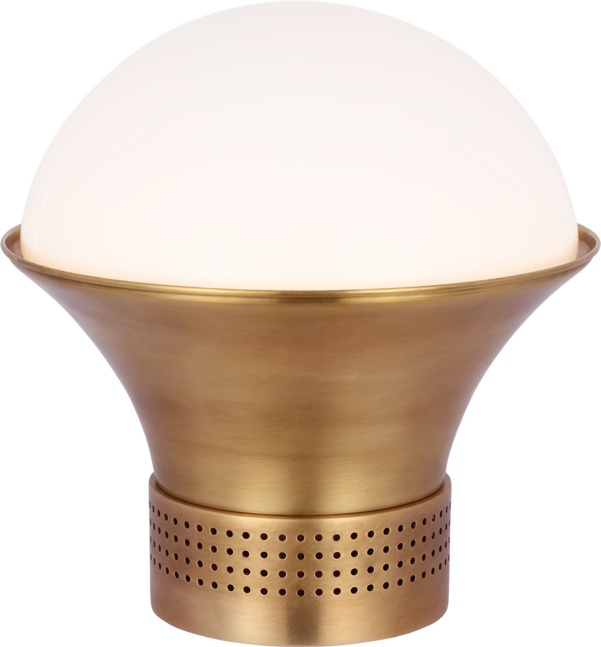 Precision Medium Table Lantern | Antique-Burnished Brass | White Glass