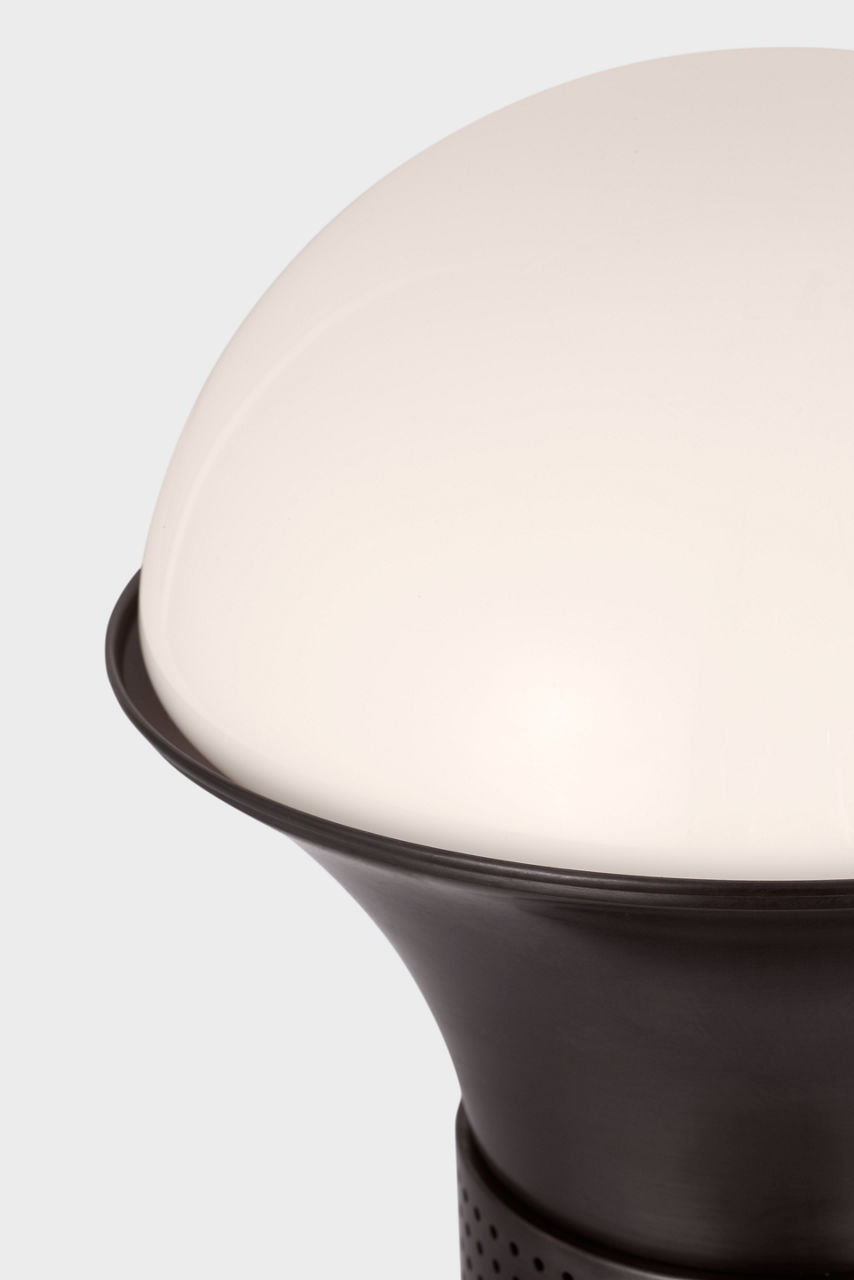 Precision Medium Table Lantern | Bronze | White Glass