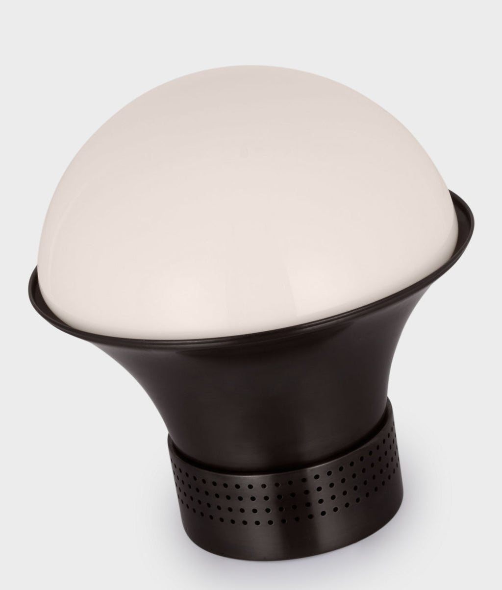 Precision Medium Table Lantern | Bronze | White Glass