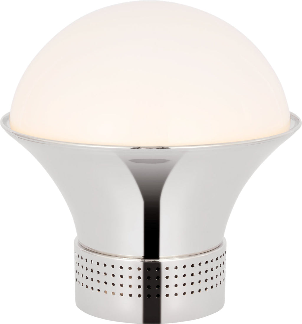 Precision Medium Table Lantern | Polished Nickel | White Glass