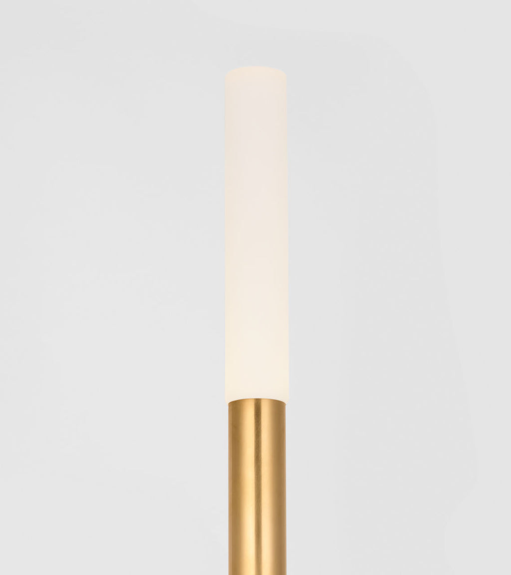 Rousseau 20" Table Lamp | Antique-Burnished Brass | Etched Crystal