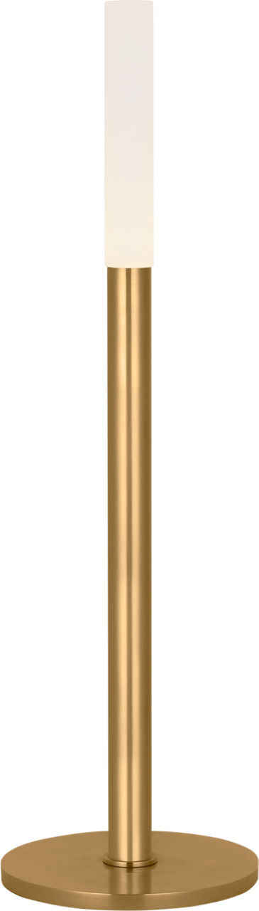 Rousseau 20" Table Lamp | Antique-Burnished Brass | Etched Crystal