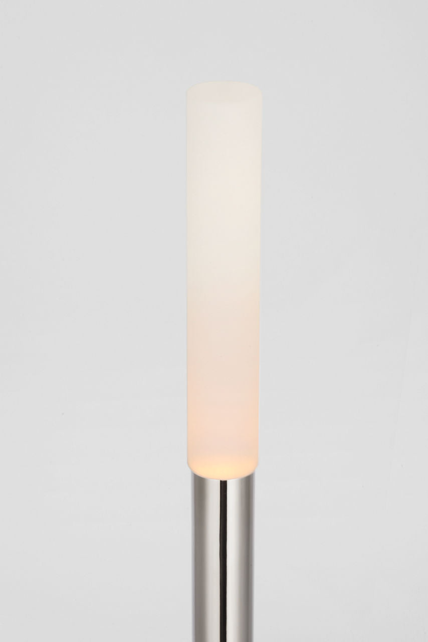 Rousseau 20" Table Lamp | Polished Nickel | Etched Crystal