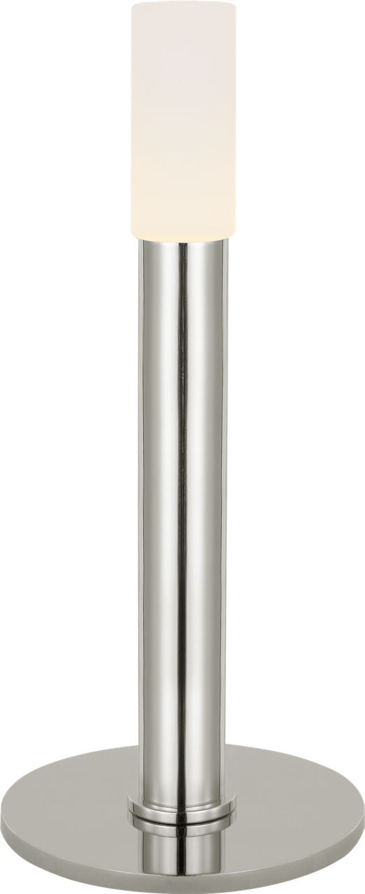 Rousseau 10" Rechargeable Accent Lamp | Polished Nickel | Etched Crystal