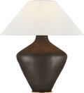 Rohs Extra Large Table Lamp | Stained Black Metallic | Linen Shade