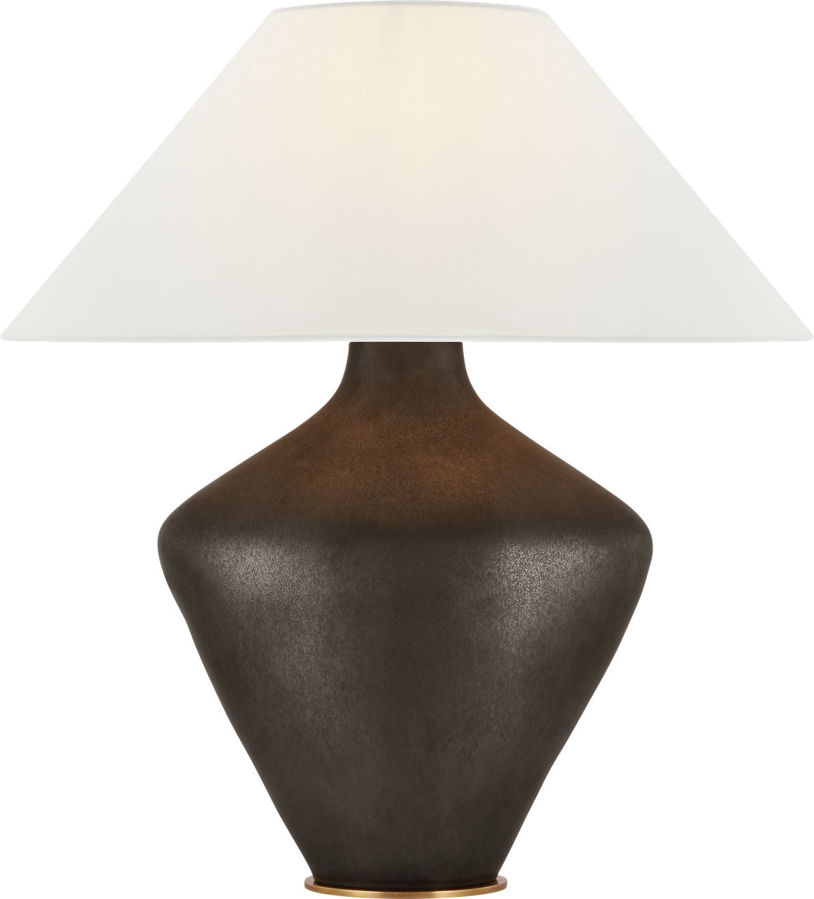 Rohs Extra Large Table Lamp | Stained Black Metallic | Linen Shade